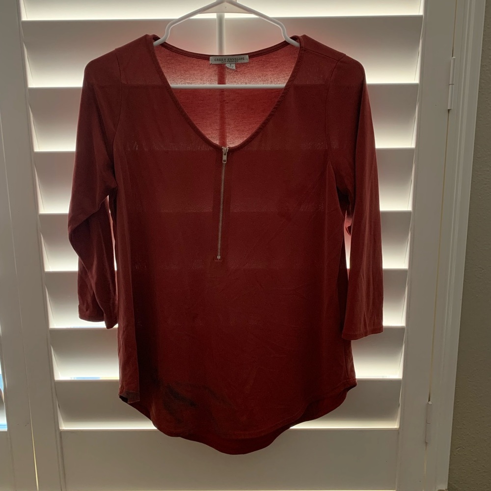 Crimson color Lightweight Blouse